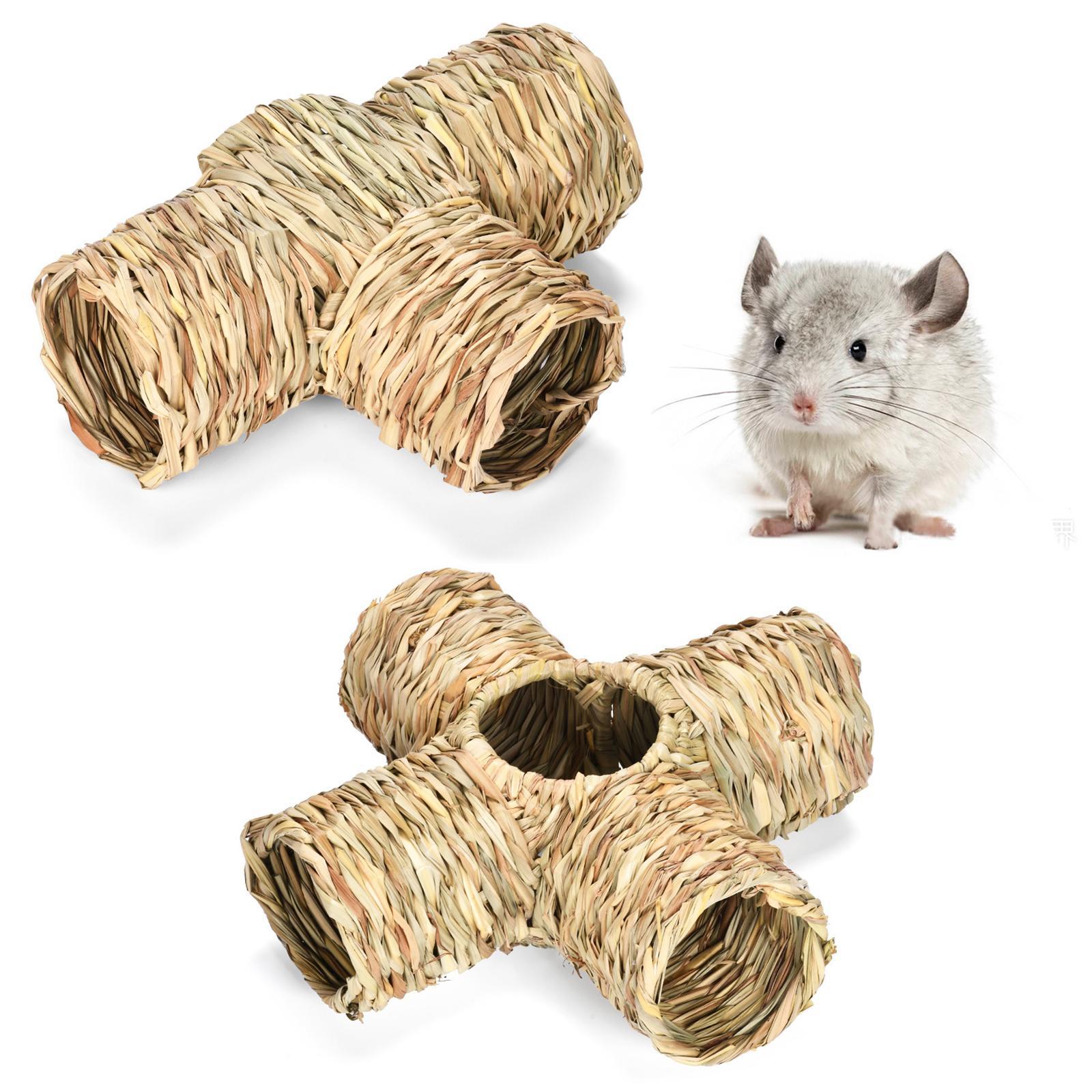 Hamster Grass Tunnel Hideaway Nest Bunny Toy Lightweight Interactive Toy Rabbit Tunnel Tube for Mice Chinchilla Gerbils Squirrel