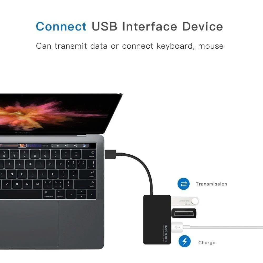 Hub 4 Cổng USB 3.0 HUB Chia USB 1 Ra 4 Cổng Bộ chia USB 3.0 ra 4 cổng tốc độ cao 5Gbps - Hàng Chính Hãng HUB USB