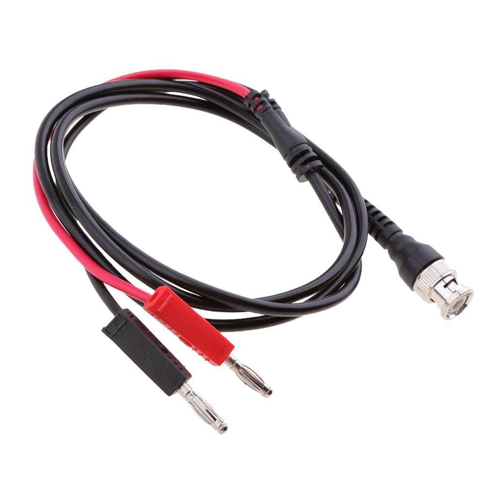 2xBNC Q9 To Dual 4mm Stackable Banana Plug With Socket Test Leads Probe Cable