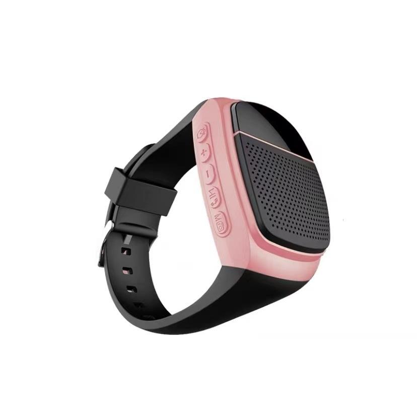 Loa Bluetooth không dây đeo tay B90 đồng hồ mini âm thanh thể thao ngoài trời màn hình thông minh đài cắm thẻ cắm di động Màu sắc: Hồng