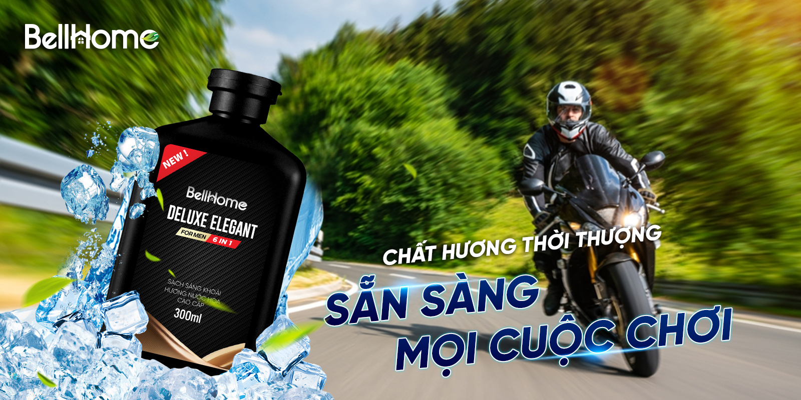 Dưỡng Tắm Gội Cho Nam Hương Nước Hoa Cao Cấp 6in1 Bell Home 300ml