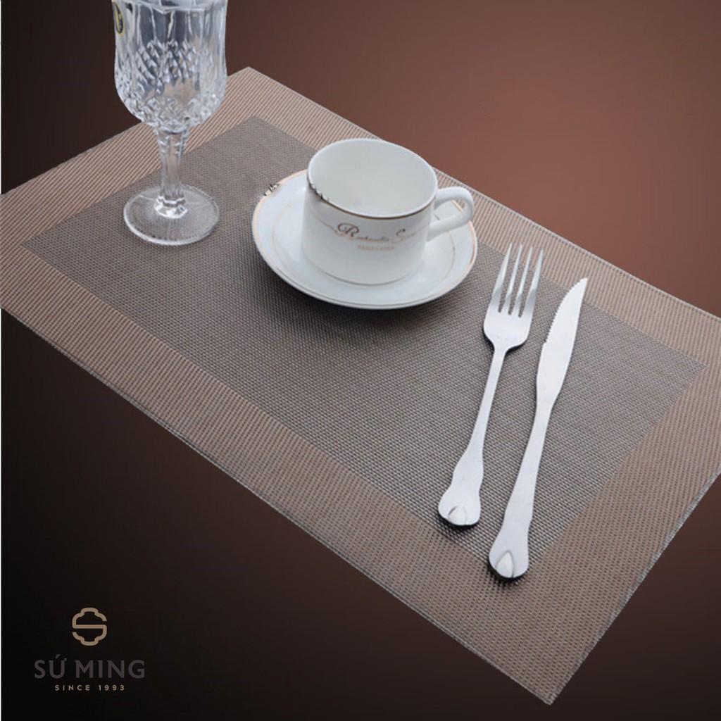 Tấm lót bàn ăn, thảm set up cao cấp placemat hình chữ nhật