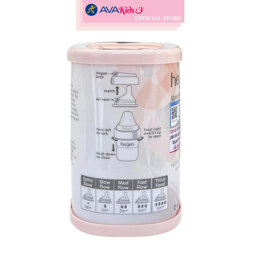 Bộ 2 núm ti Hegen cổ rộng size Extract Flow (0 - 1 tháng)