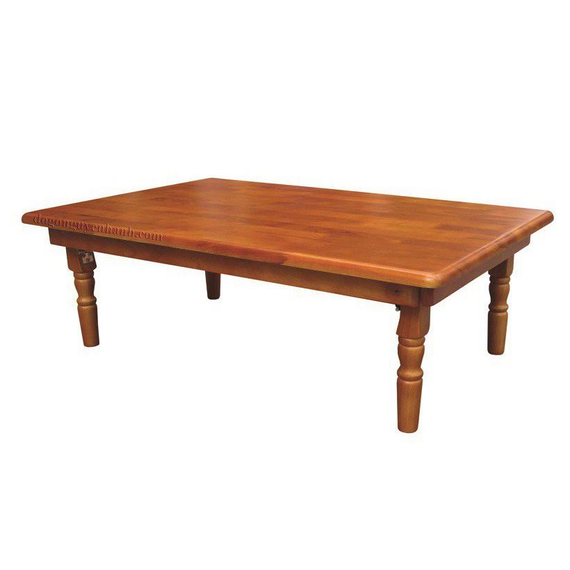 Bàn Xếp Gọn Chân Tiện Gỗ Tự Nhiên 100% - Nâu