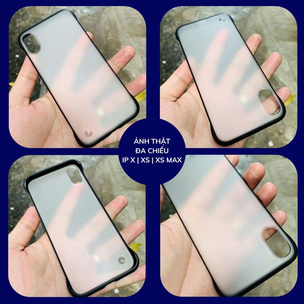 Ốp lưng ip x ip xs xs max nửa cạnh lưng nhám chống bám vân tay bảo vệ camera phụ kiện điện thoại huỳnh tân store