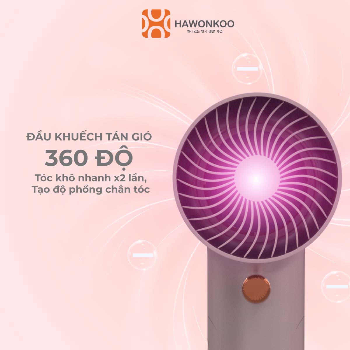 Máy Sấy Tóc HAWONKOO HDH-130 Công Suất 1300W Hàng Chính Hãng Bảo Hành 12 Tháng - Thương Hiệu Hàn Quốc
