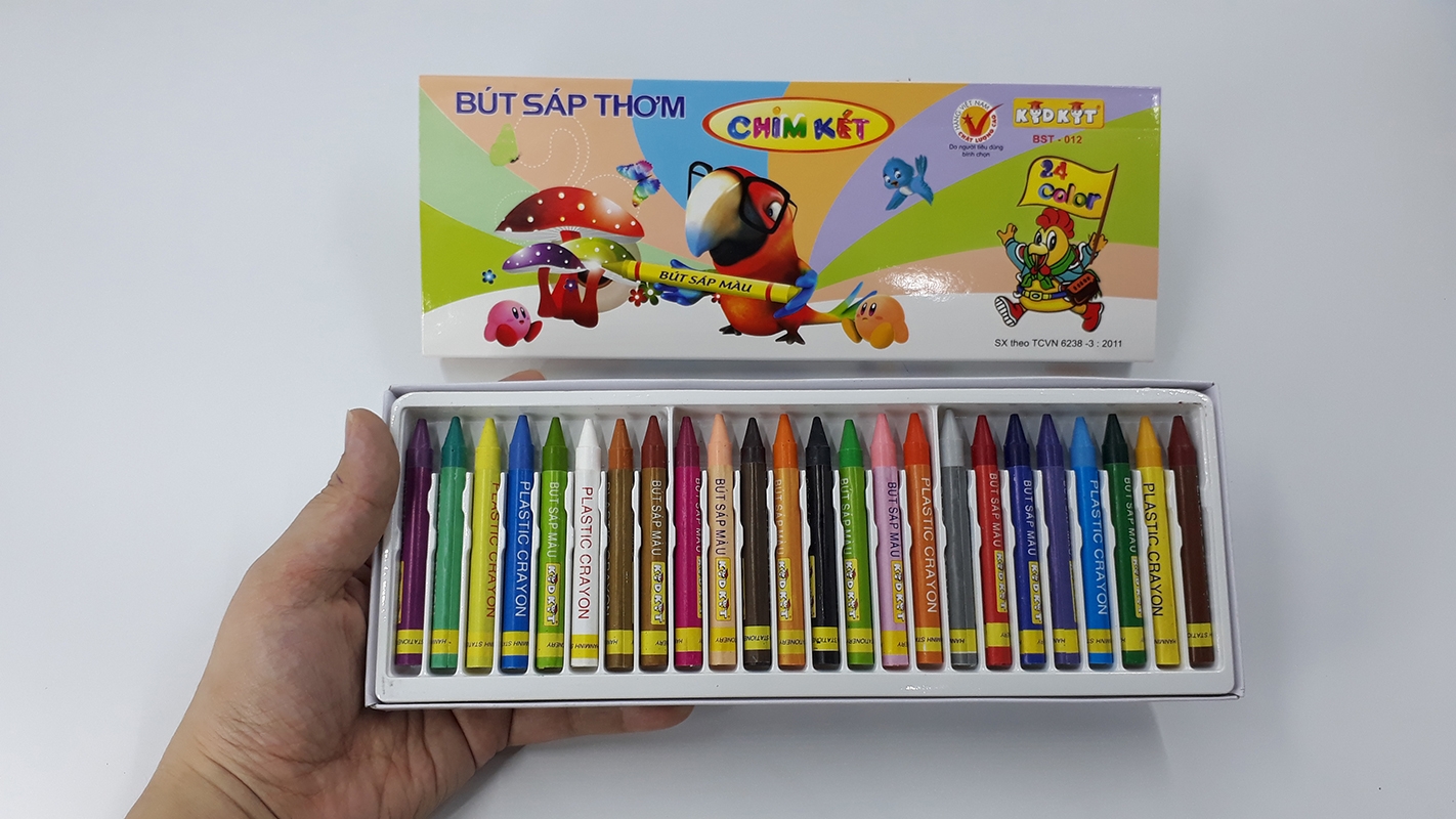 Bút Sáp Thơm Chim Két KidKit BST-012 (24 Màu)