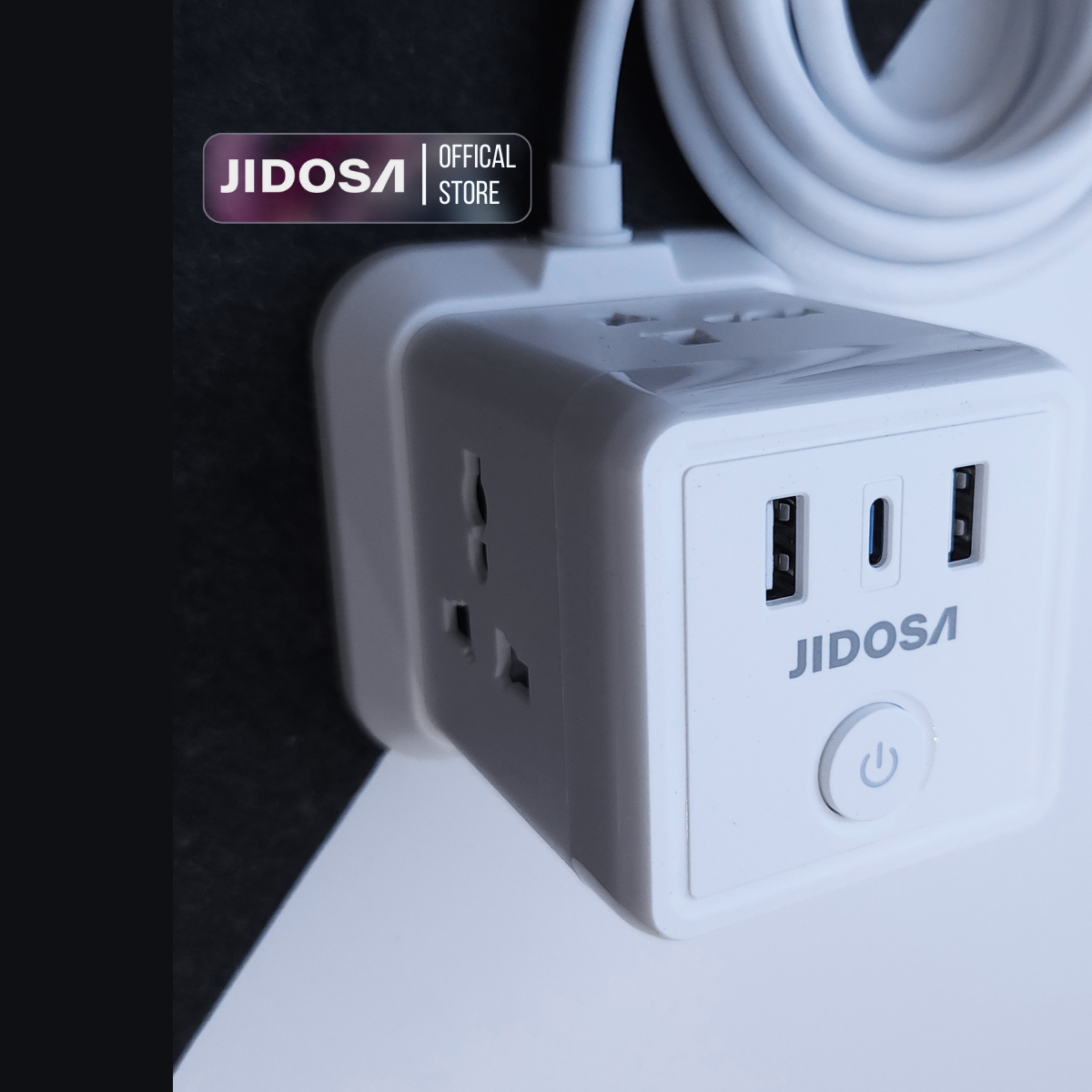 Ổ Cắm Điện JIDOSA Tích Hợp Ổ USB Và Type C Hình Tháp Đa Năng Công suất 3000w Thiết Kế Thông Minh