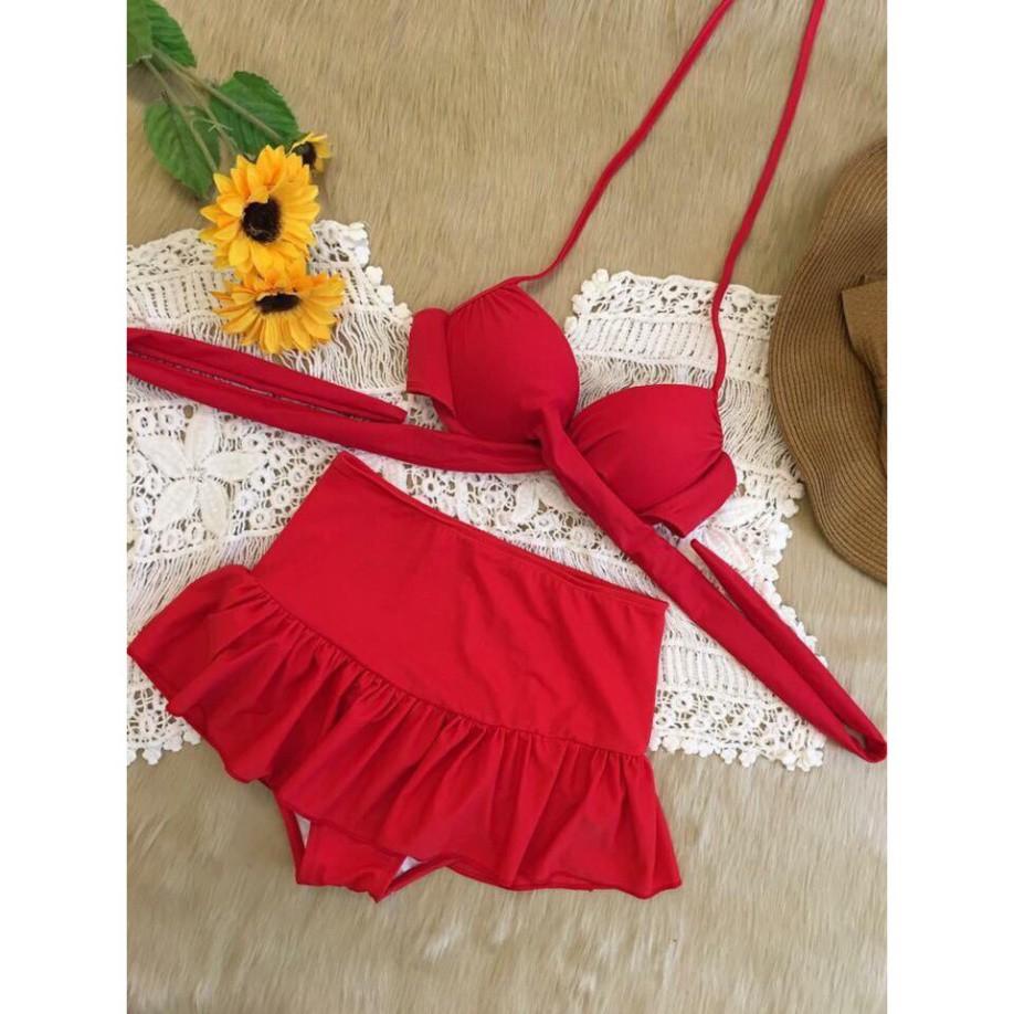 Bikini 2 Mảnh chéo đỏ tươi ( Ảnh chụp thật)