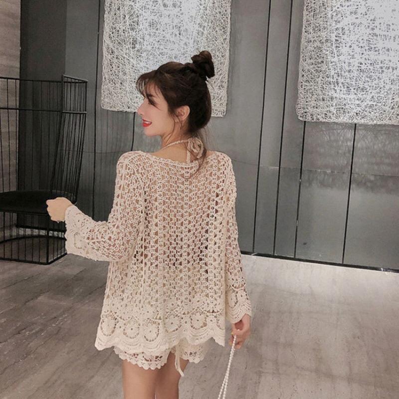 49-Set ren đi biển -bikini len móc 3 món sang chảnh cho nữ 2022