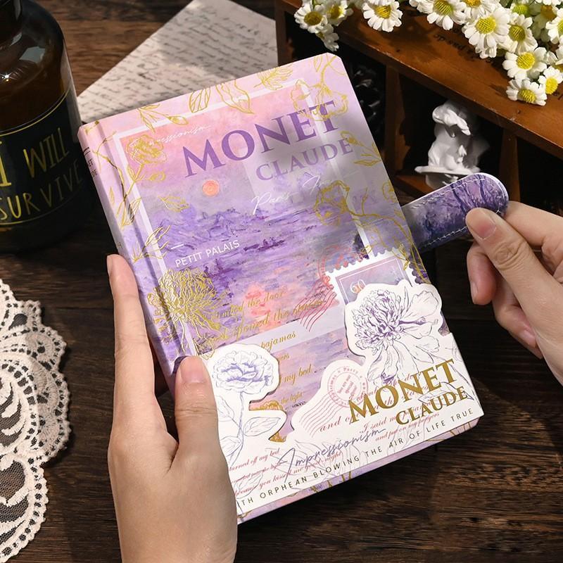 Sổ tay bìa cứng - sổ nhật kí phong cách cổ điển, vintage chủ đề hội họa - claude monet