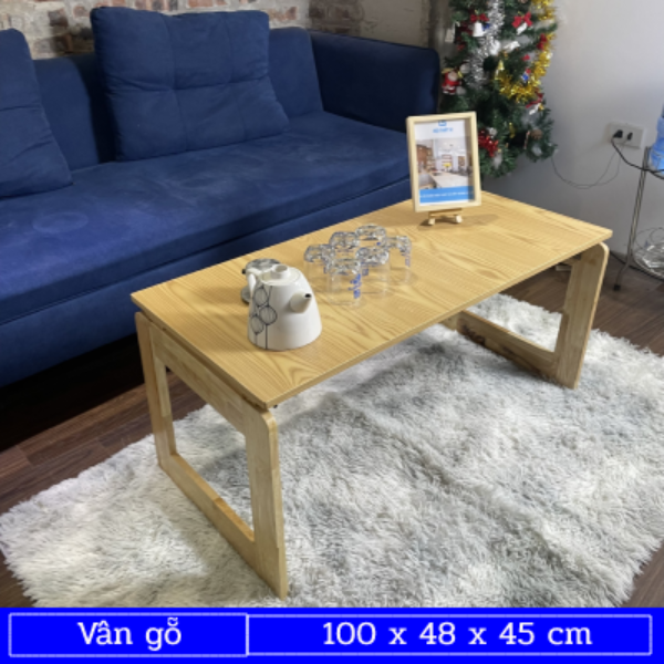 Bàn trà gỗ gấp gọn kiểu Nhật 100x48cm, bàn sofa ngồi phòng khách hoặc dùng học tập làm việc dễ dàng tiện lợi