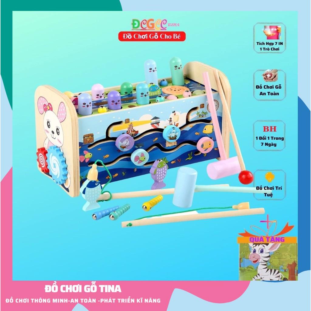 Đập Chuột Gỗ Kèm Đàn - Đồ Chơi Gỗ Đập Chuột  Cao Cấp 7 Trong 1 Tích Hợp 7 Trò Chơi Cho Bé Thỏa Sức Sáng Tạo Cực Đẹp