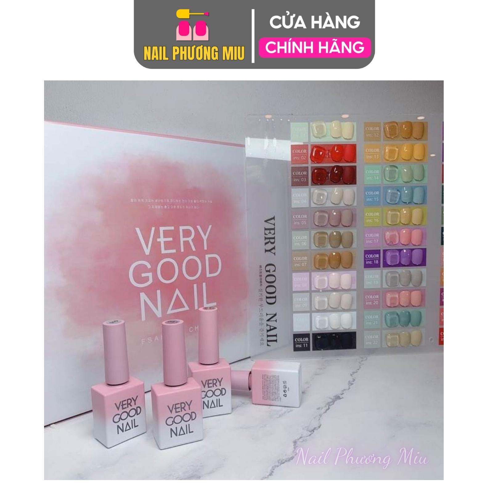 Set Sơn Gel 44 Màu Very Good Nail Đậm Mướt, Lên Màu Chuẩn Chai 15ml Tặng Kèm Bảng Màu Và Base Top Làm Nail Nữ Women