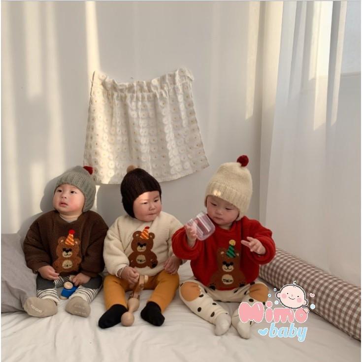 Mũ len quả bông style hàn quốc siêu cute cho bé