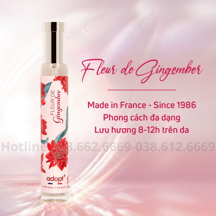 Nước hoa thùy tiên,nước hoa nữ chính hãng adopt Fleur De Gingembre hương tươi mát thơm lâu dung tích 30ml