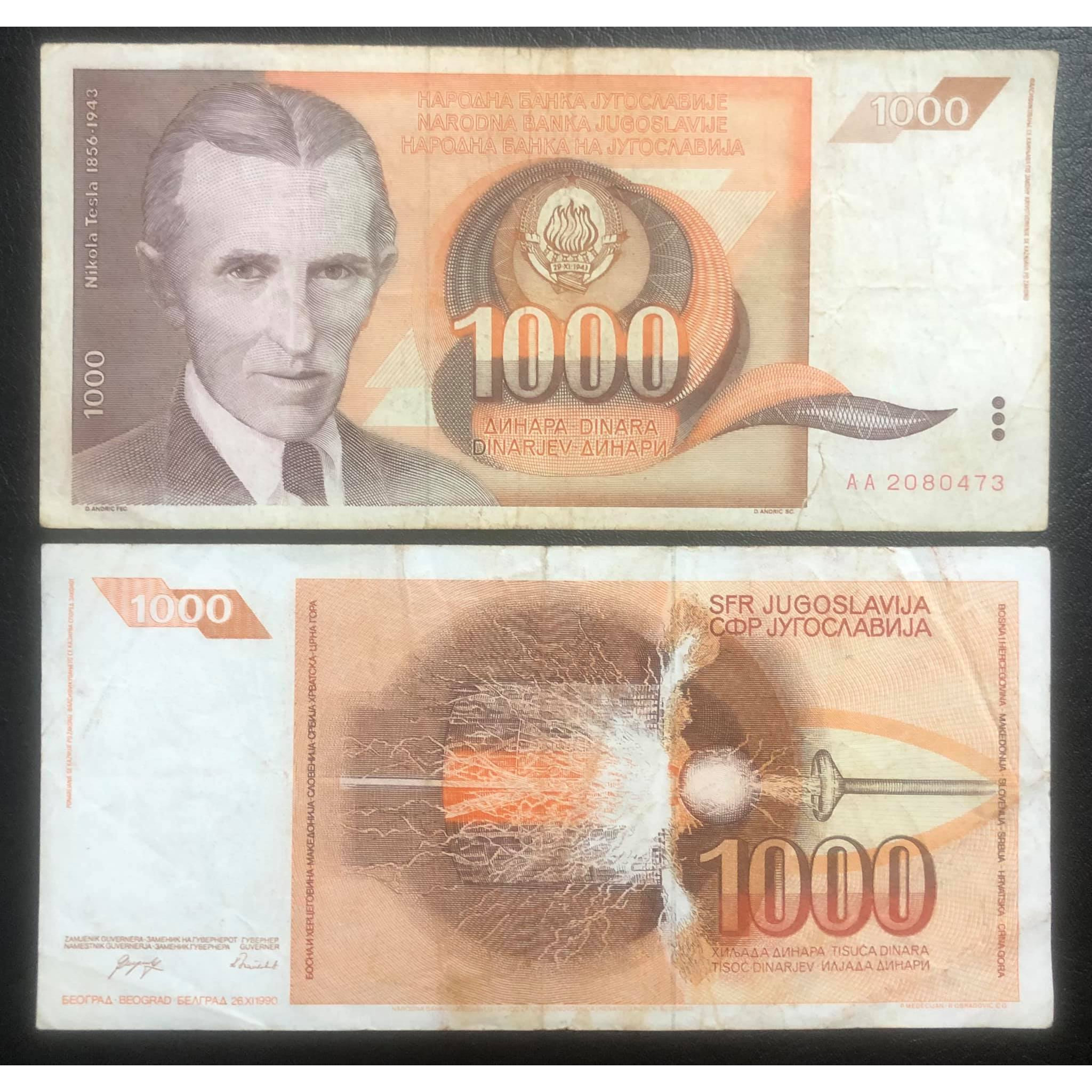 Tiền Nam Tư 1000 dinara, quốc gia không còn tồn tại