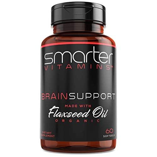 Brain Support Nootropic Supplement, Brain Booster & Memory Support, Made with Alpha-GPC, L-Tyrosine & Acetyl L-Carnitine ALCAR, Organic Flaxseed Oil, ALA DHA Brain Booster 60 Softgel Energy Pills