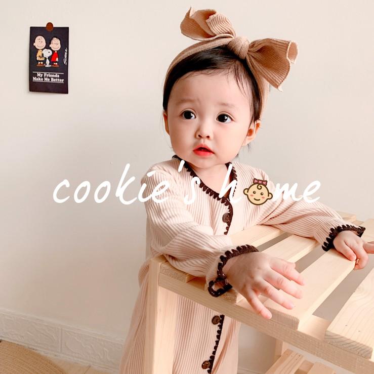 Body dài tay body ngủ không tất trắng cotton mùa hè cho bé sơ sinh đến 18 tháng