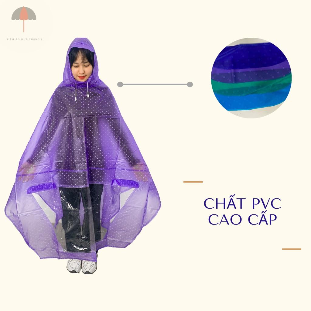 Áo mưa cánh dơi  áo mưa chấm bi to 1 đầu và 2 đầu vải PVC siêu bền nhiều màu