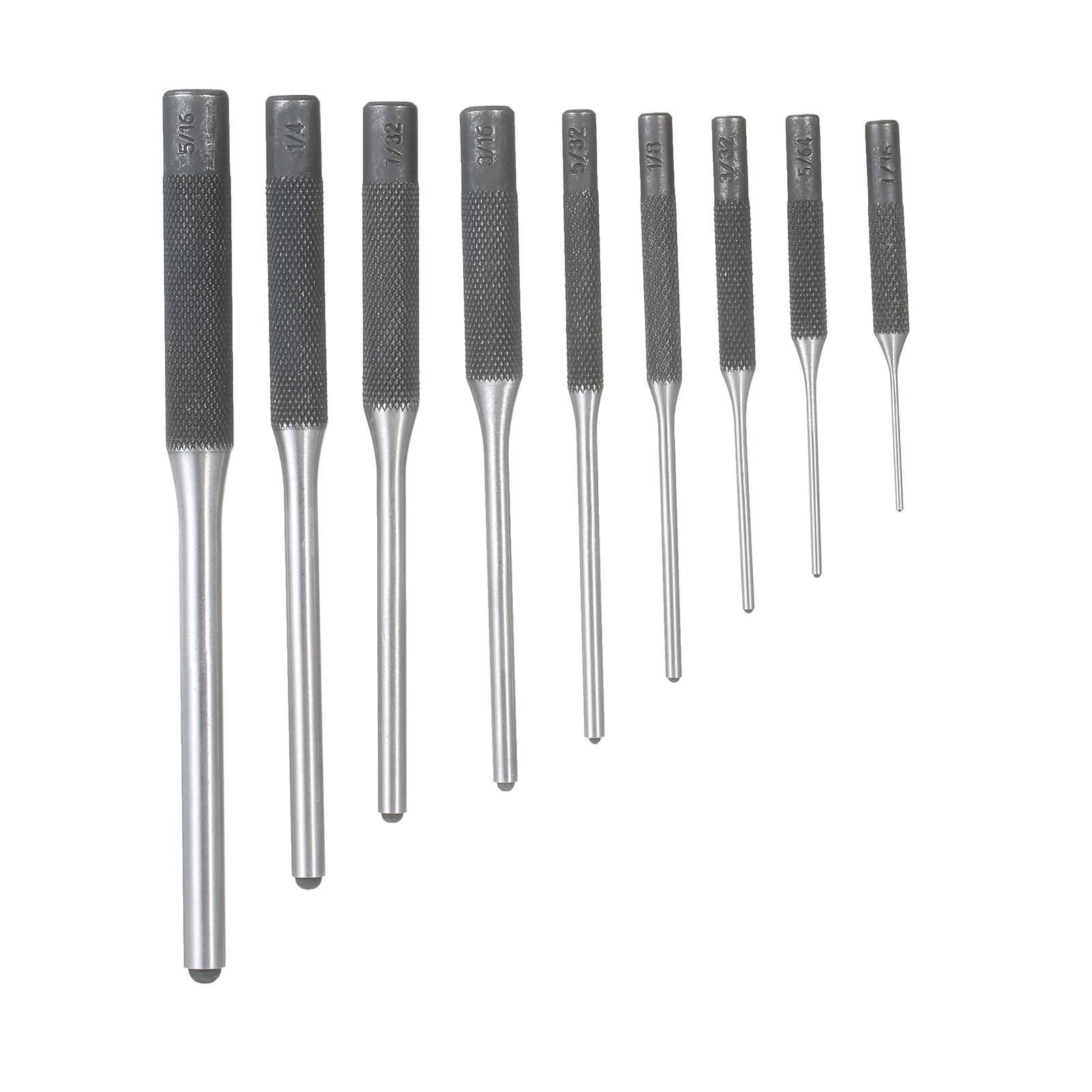 9 Pieces Roll Pin Punch Set Steel Punches Hand Pin Removing Tool with Carrying Case for Jewelers Watchmakers Carpenters