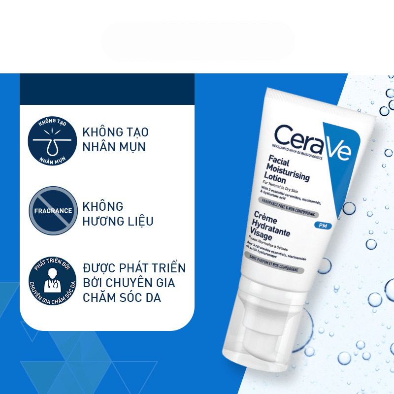 Sữa dưỡng ẩm chuyên biệt ban đêm CeraVe PM Facial Moisturising Lotion 52ml