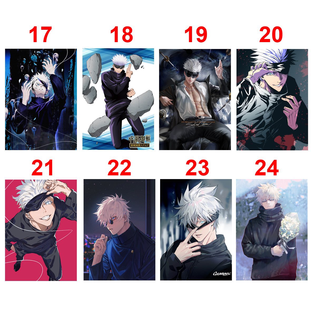 Tranh ảnh poster JuJutsu kaisen 6 tấm khác nhau