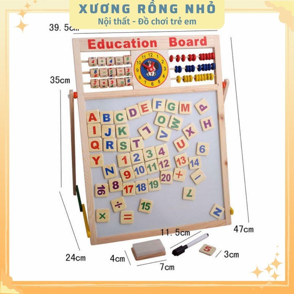 Bảng học ghép số và chữ 2 mặt bằng nam châm - Bảng ghép nam châm thông minh, bé học chữ, học số, học viết