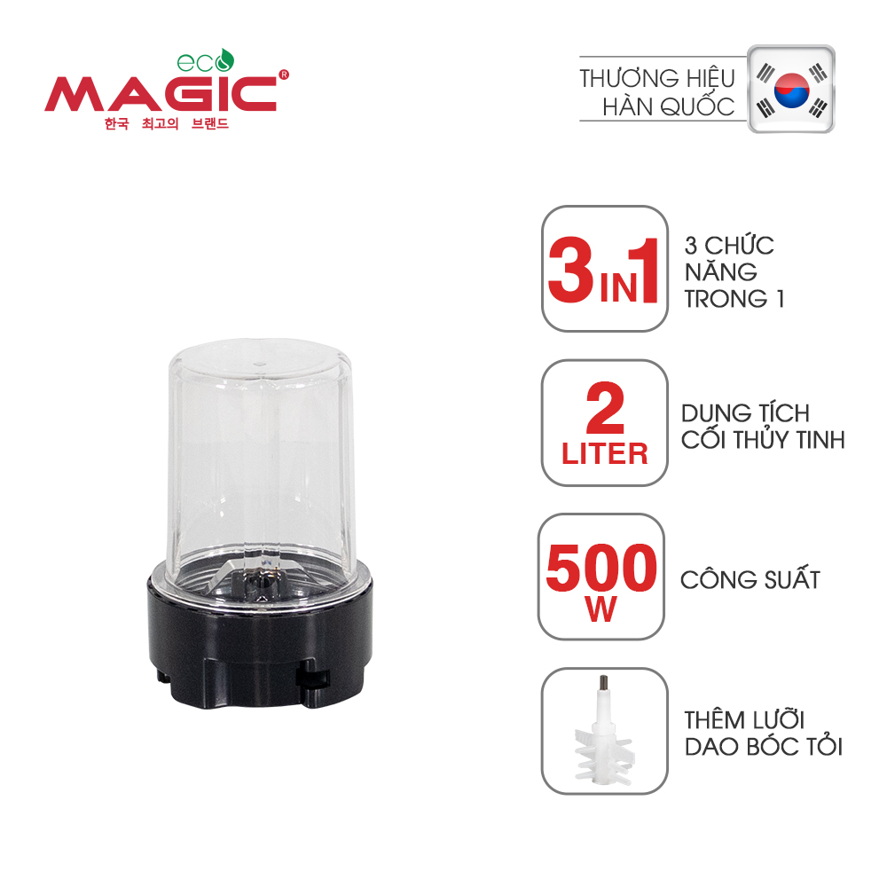 Máy xay thực phẩm đa năng 3in1 Magic Eco AC-17 2L - Hàng chính hãng