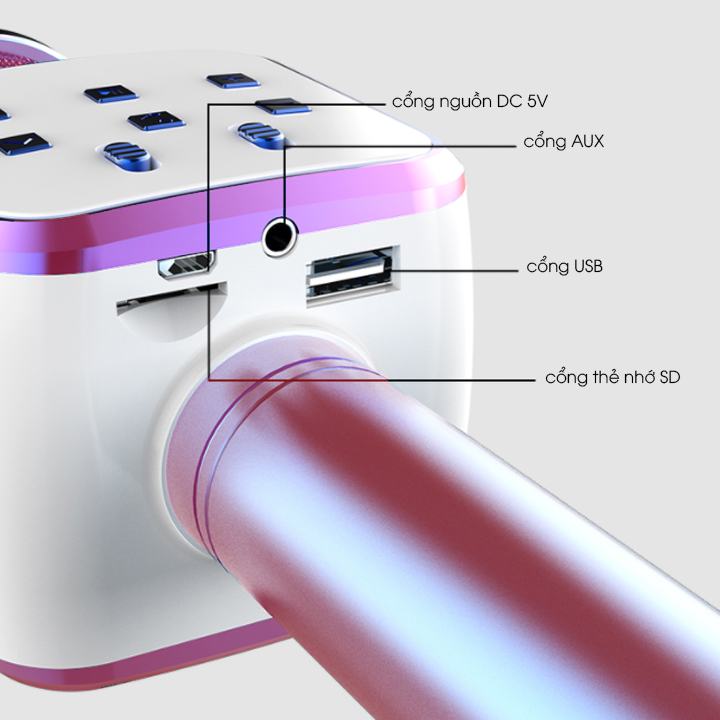 Mic Hát Karaoke Bluetooth - Giao Màu Ngẫu Nhiên