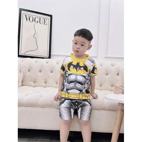 Bộ đồ bé trai họa tiết siêu nhân chất liệu thun lạnh mịn mát in hình 3D được các bé trai yêu thích