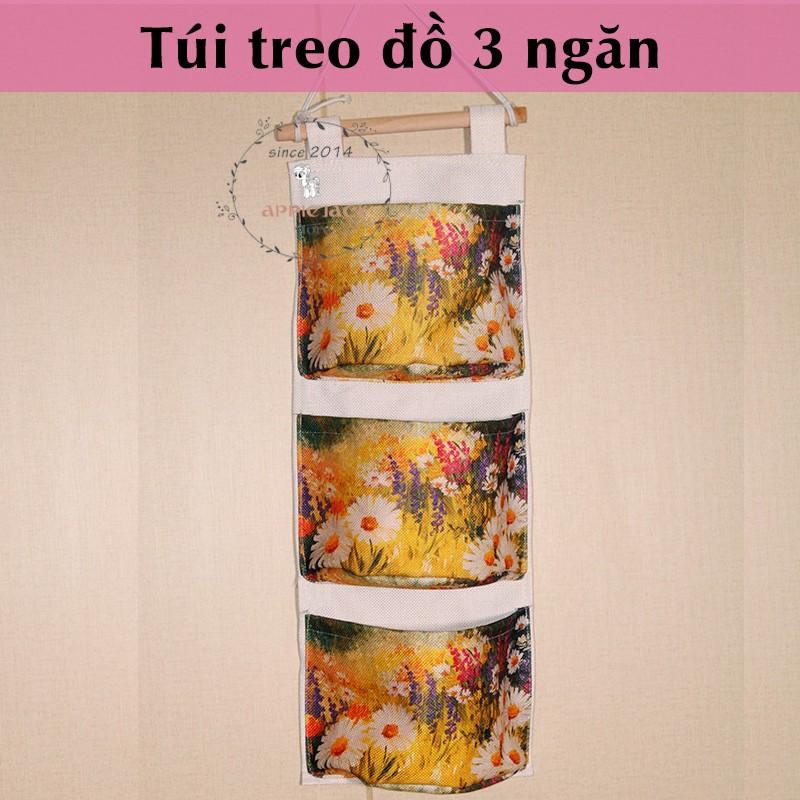 Túi treo đồ 3 ngăn chống thấm nước có họa tiết độc đáo mang phong cách vintage dễ thương