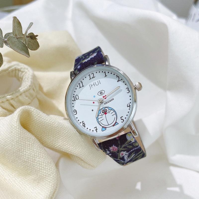 Đồng Hồ Đeo Tay Dây Vải Họa Tiết Doraemon Xinh Xắn Cho Nữ(Vòng đeo tay và hộp không bao gồm