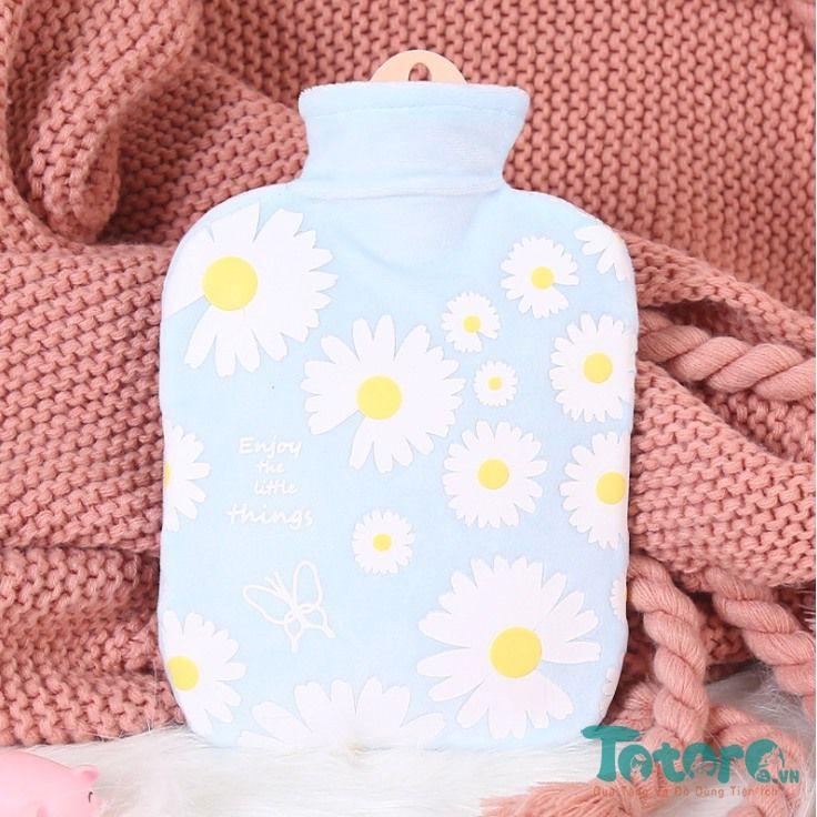 Túi chườm lông mịn 2 lớp Nhiều Hình Hoa Cúc - 900ml