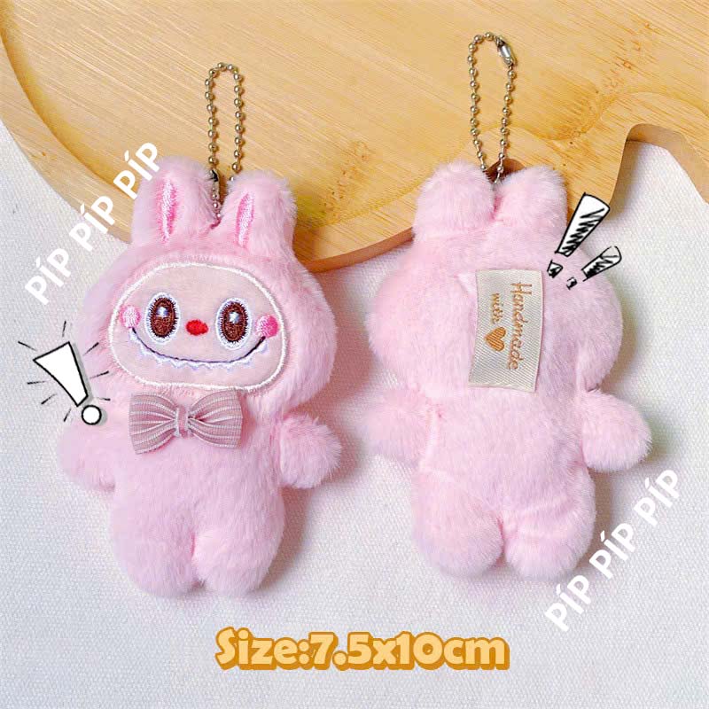Móc khóa Gâu bông Labubu Monsters Macaron treo balo charm phụ kiện gắn balo túi xách