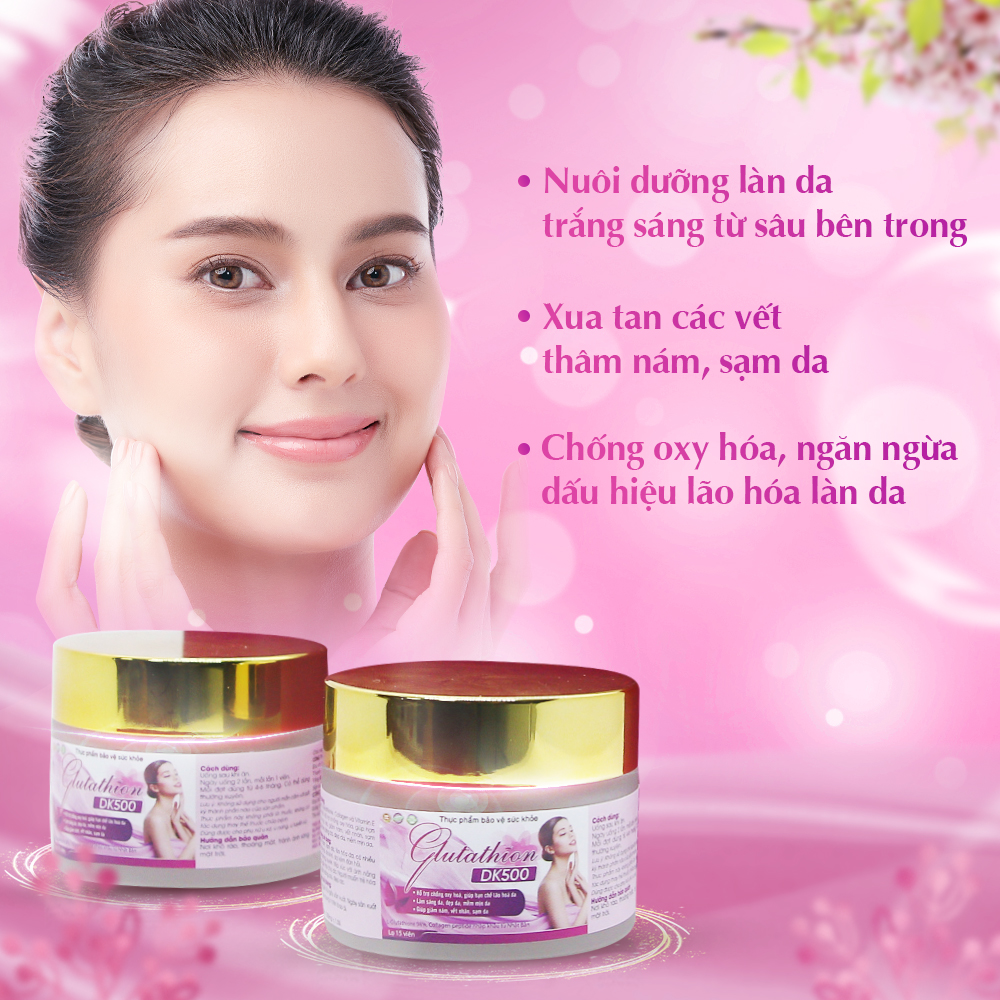 Viên Uống Ngăn Ngừa Lão Hóa, Giúp Sáng Và Làm Đẹp Da Glutathion DK500