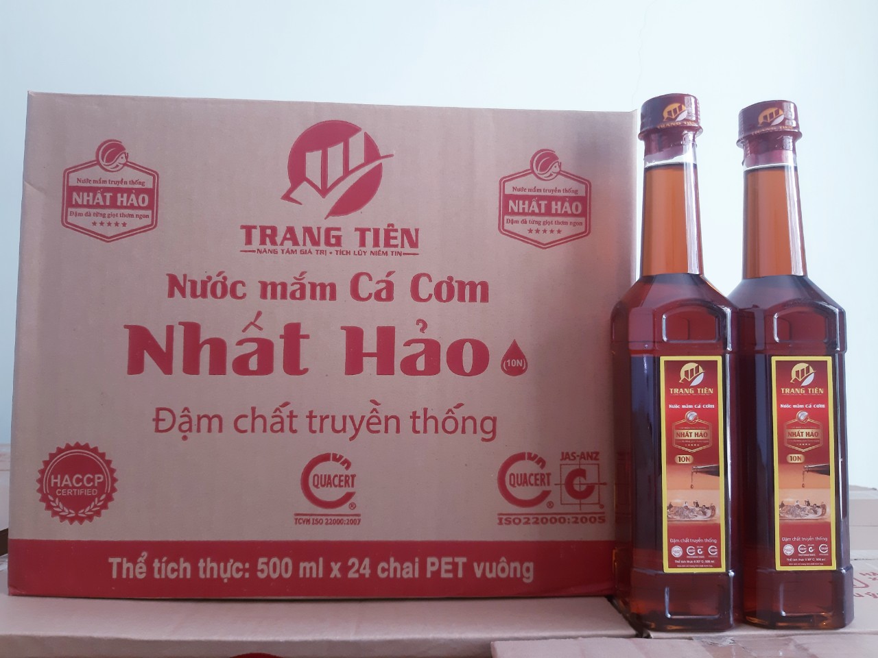 Nước mắm cá cơm Nhất Hảo 10 độ 500ml (Thùng 24 chai)