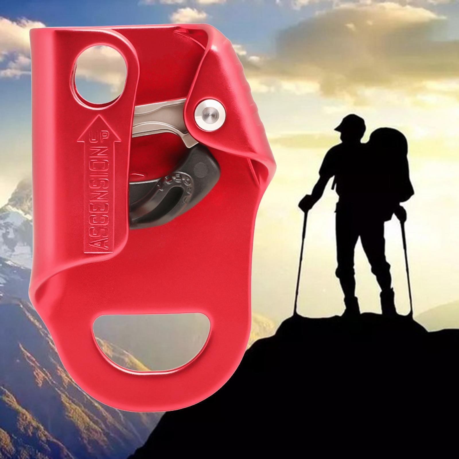 Climbing Hand Ascender Pulley Gear Rope Aviation Aluminum for Caving Roofing Red