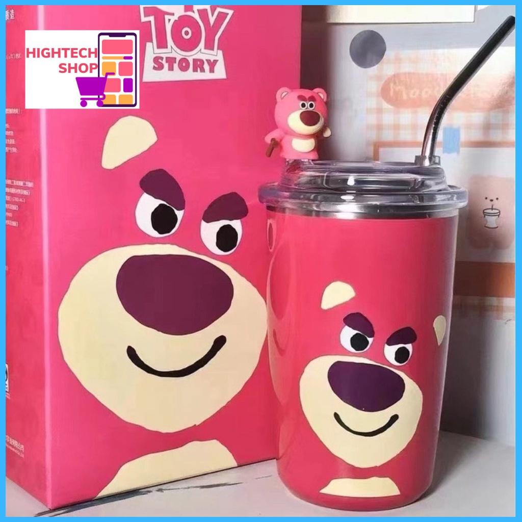 LY GIỮ NHIỆT GẤU DÂU LOTSO 450ML KÈM ỐNG HÚT CAO CẤP SIÊU DỄ THƯƠNG TIỆN LỢI
