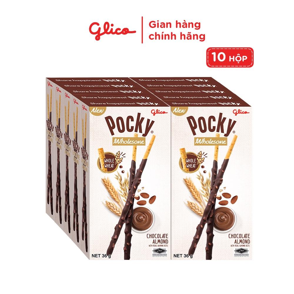 Combo 10 Bánh Que Pocky Ngon Khỏe Đẹp vị Sô cô la Hạnh Nhân