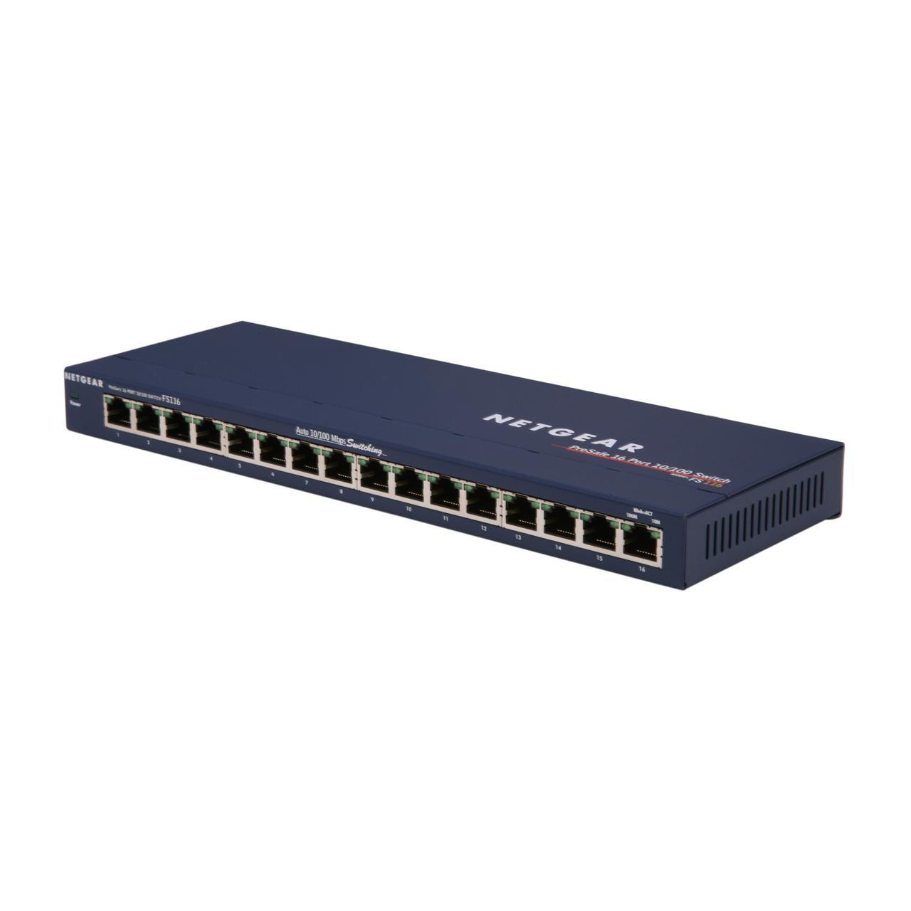 Bộ Chia Mạng 16 Cổng Switch Netgear FS116 Fast Ethernet Unmanaged 16 Port 10/100Mbps - Hàng Chính Hãng