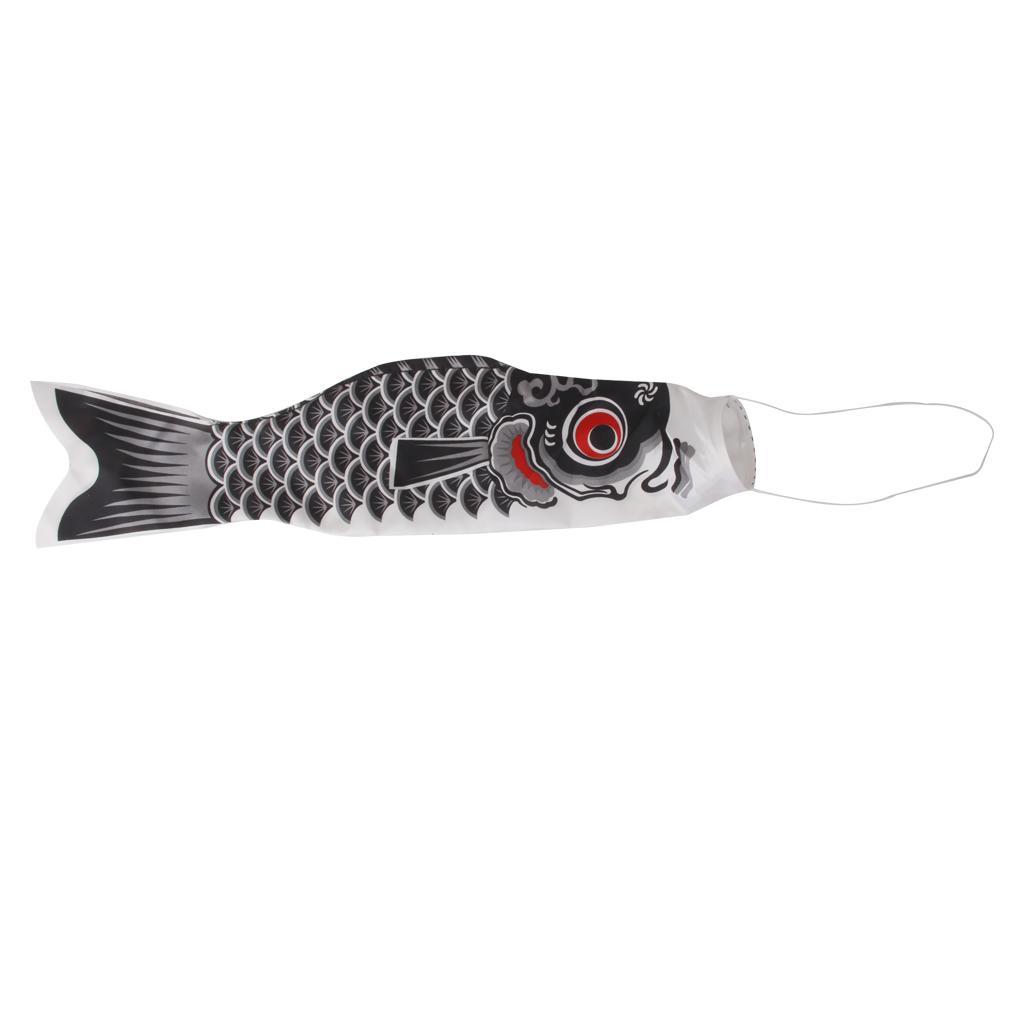 1.5m Koi Nobori Windsock Black&Pink Kite Japanese Carp Flag Decoration