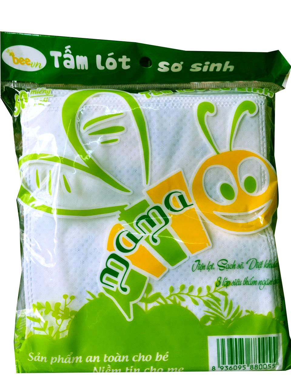 Combo 3 bịch tấm lót xu sơ sinh cao cấp Mama cho bé (Bịch 30 miếng)