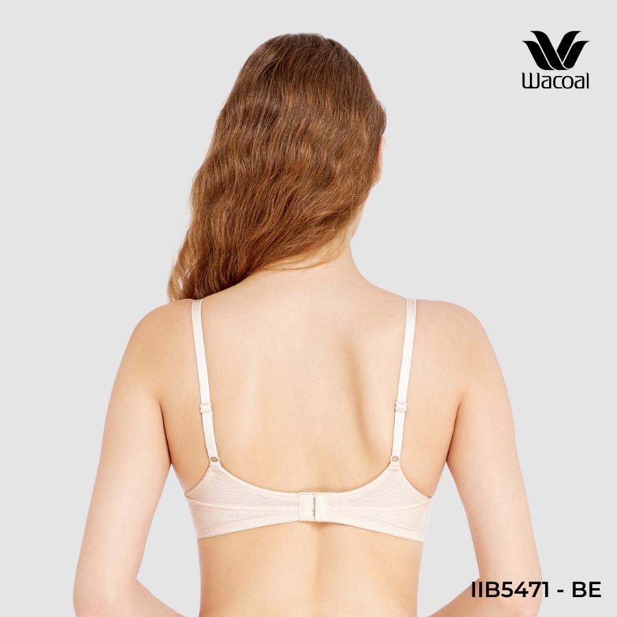 Áo lót Wacoal không gọng, nâng nhẹ, ren lưới, mút đúc 2cm, dây liền IIB5471