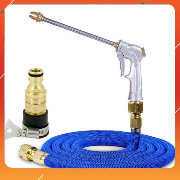 Vòi tưới cây rửa xe️️Evoucher Bộ dây và vòi xịt tăng áp lực nước rửa xe tưới cây loại 5m 206733
