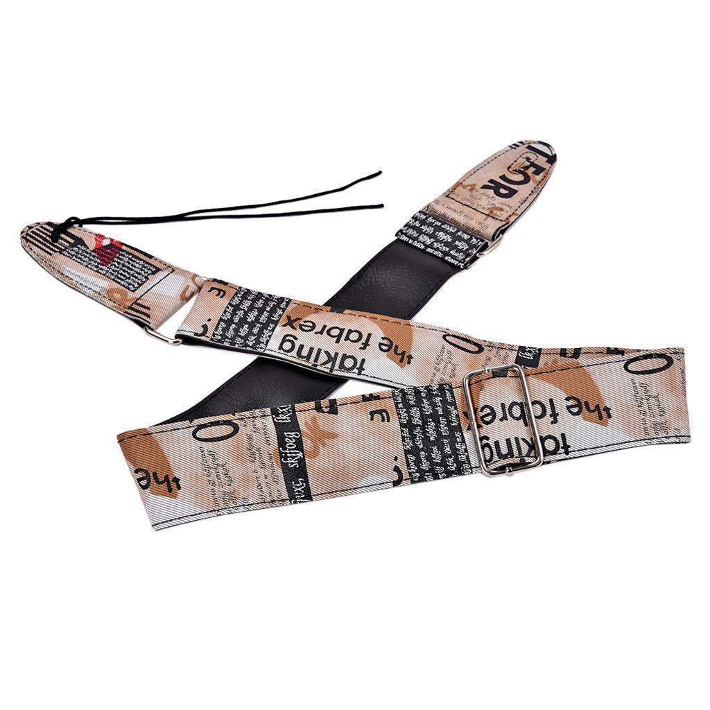 Adjustable guitar strap with leather ends for electric guitar