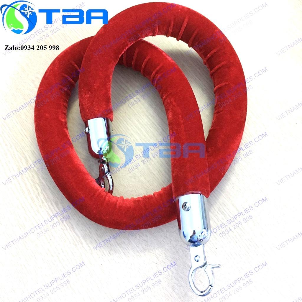 Dây nhung đỏ thay thế cho trụ chắn inox dây trùng cao cấp