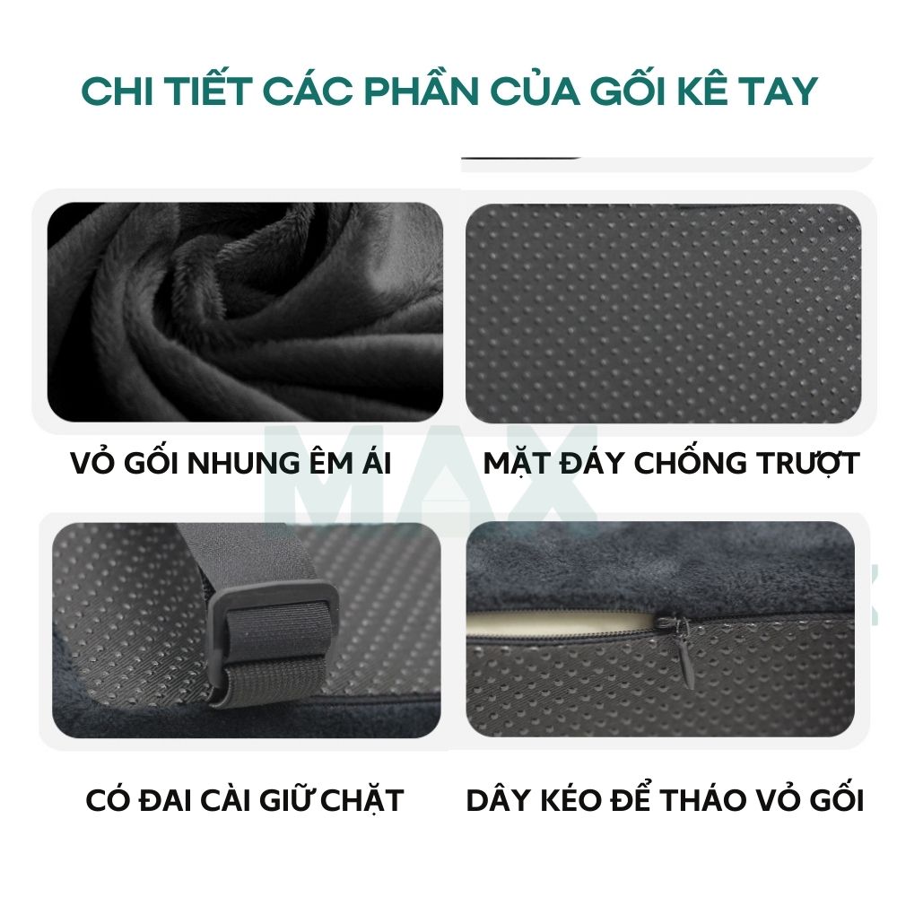 Set 2 cái đệm kê tay/gối tựa tay gắn tay vịn ghế văn phòng,ghế streamer để làm việc/chơi game giúp giảm tê và đau mỏi tay