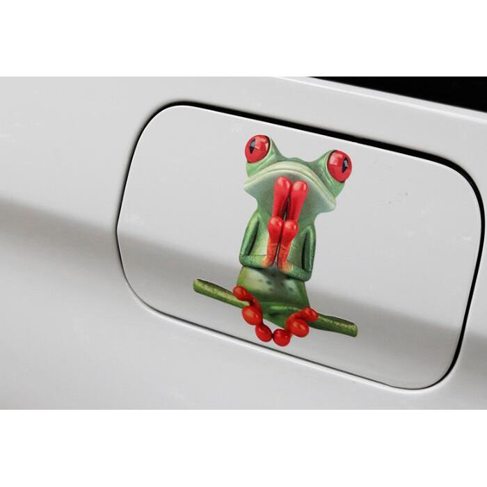 Tem Decal ếch 3D dán trên xe
