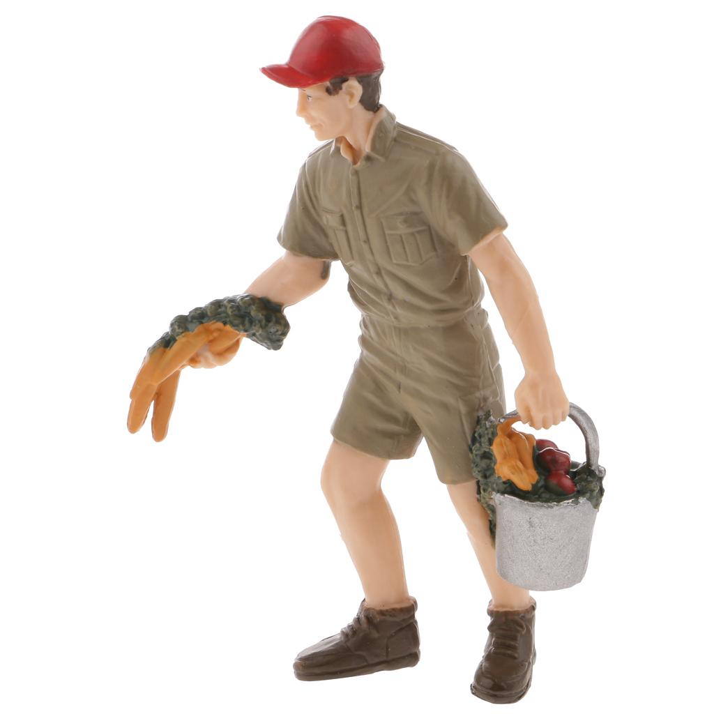 3 Pieces Simulation Farmer Model Action Figures Kids Toy Collections Gift